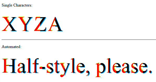 Half Style on text - advanced - With Text Shadow